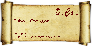 Dubay Csongor névjegykártya